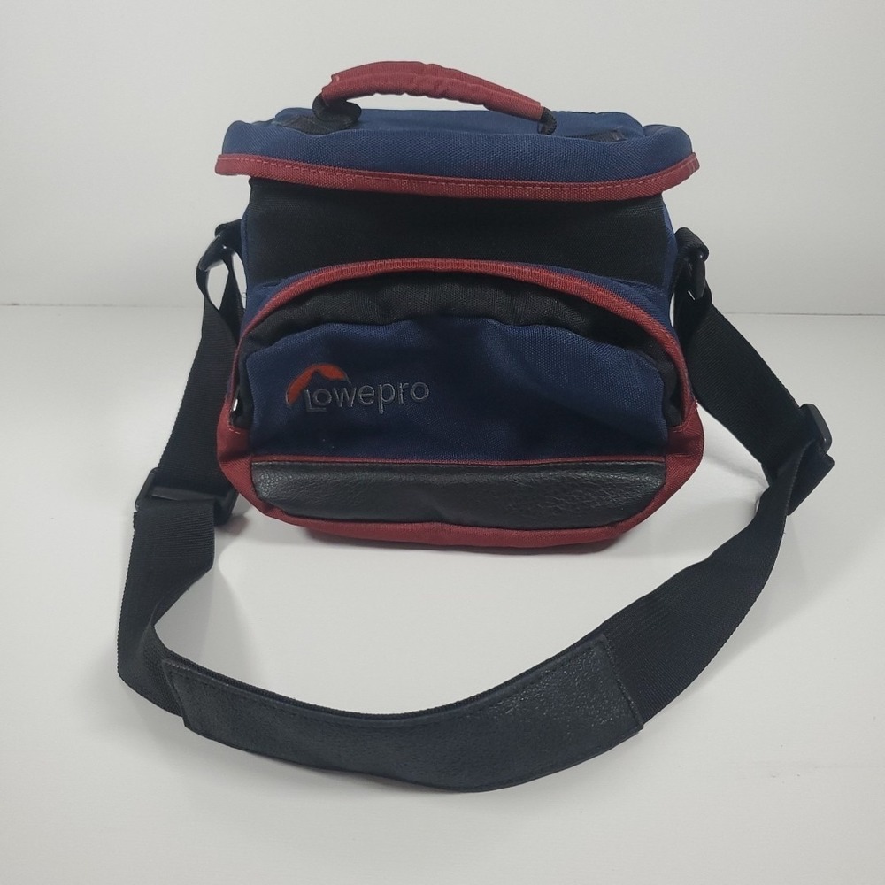 Lowe-Pro Mini Magnum Camera Bag Blue & Red Vintage‎ Shoulder Bag w/ Strap